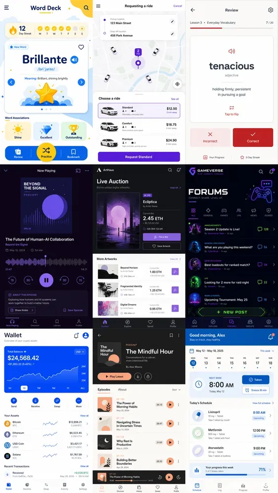 Modern Mobile App Layout Visual Designs