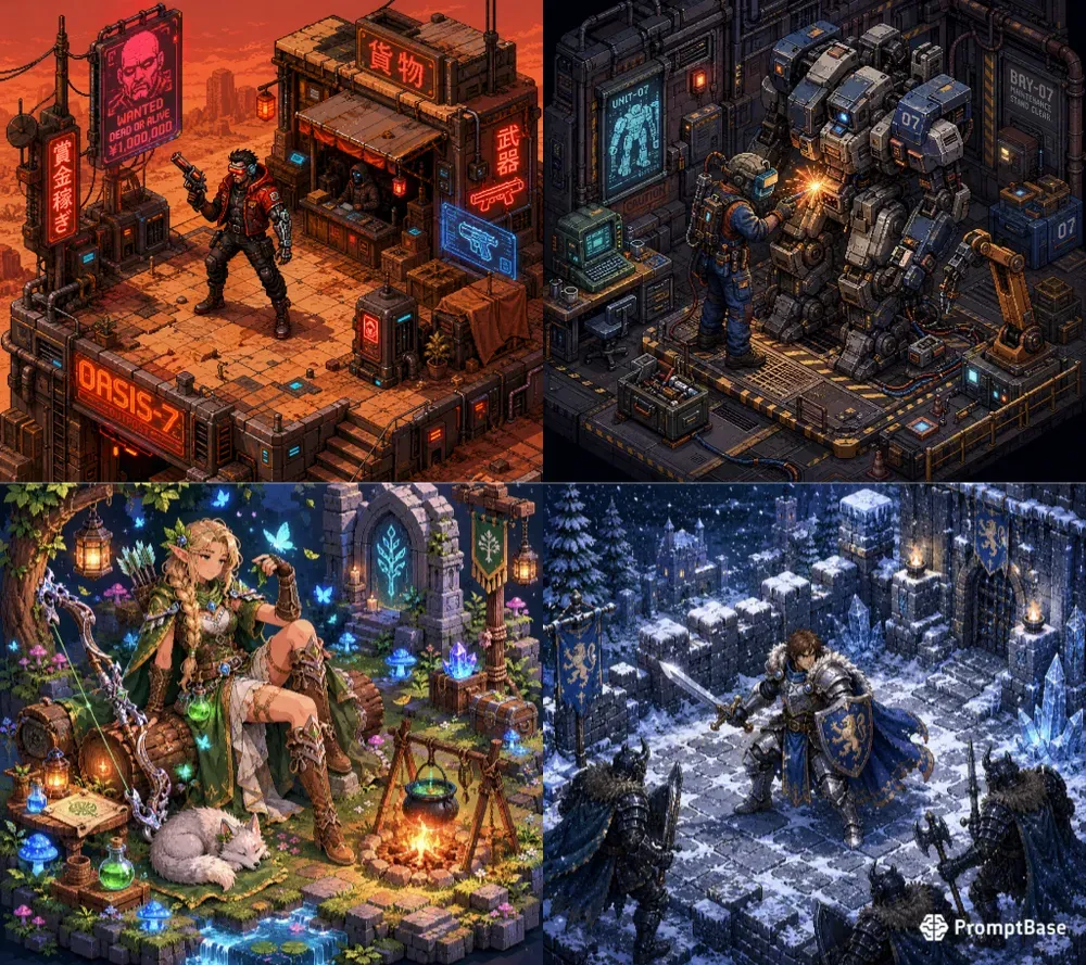 Isometric Pixel Art Game Sprite Gens