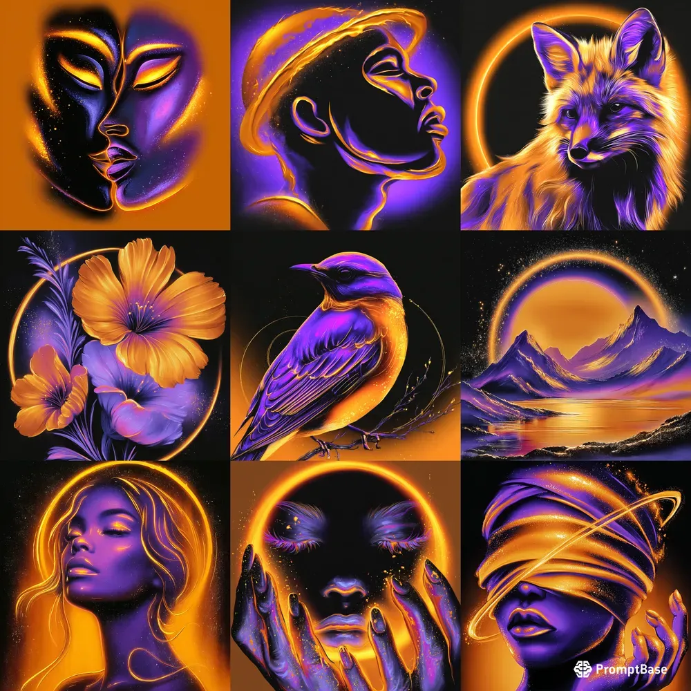 Neon Glow Portrait Art