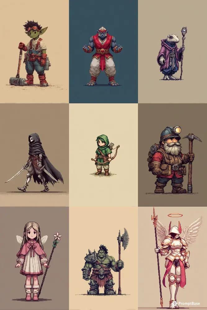 8bit Fantasy RPG Heroes