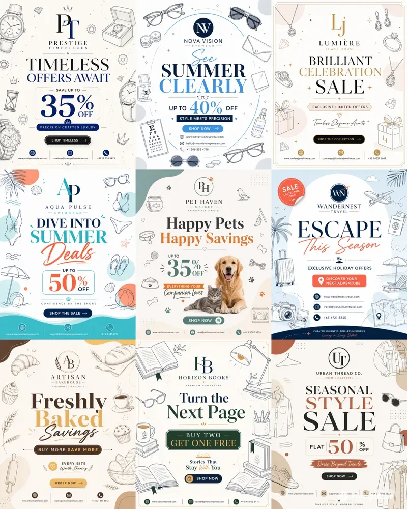 Modern Doodle Marketing Kits