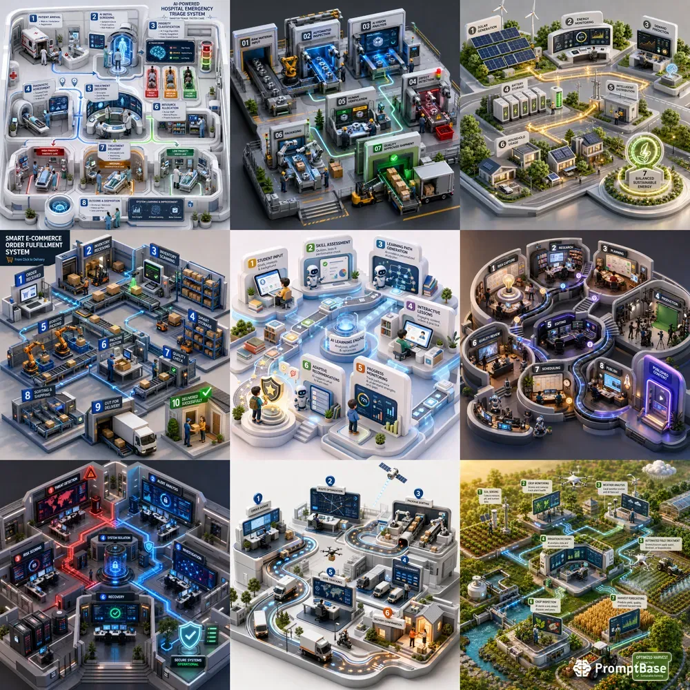 Intelligent 3D Workflow Infographics