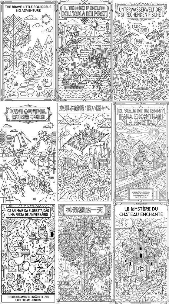 Customized Neo Geometric Line Storybooks