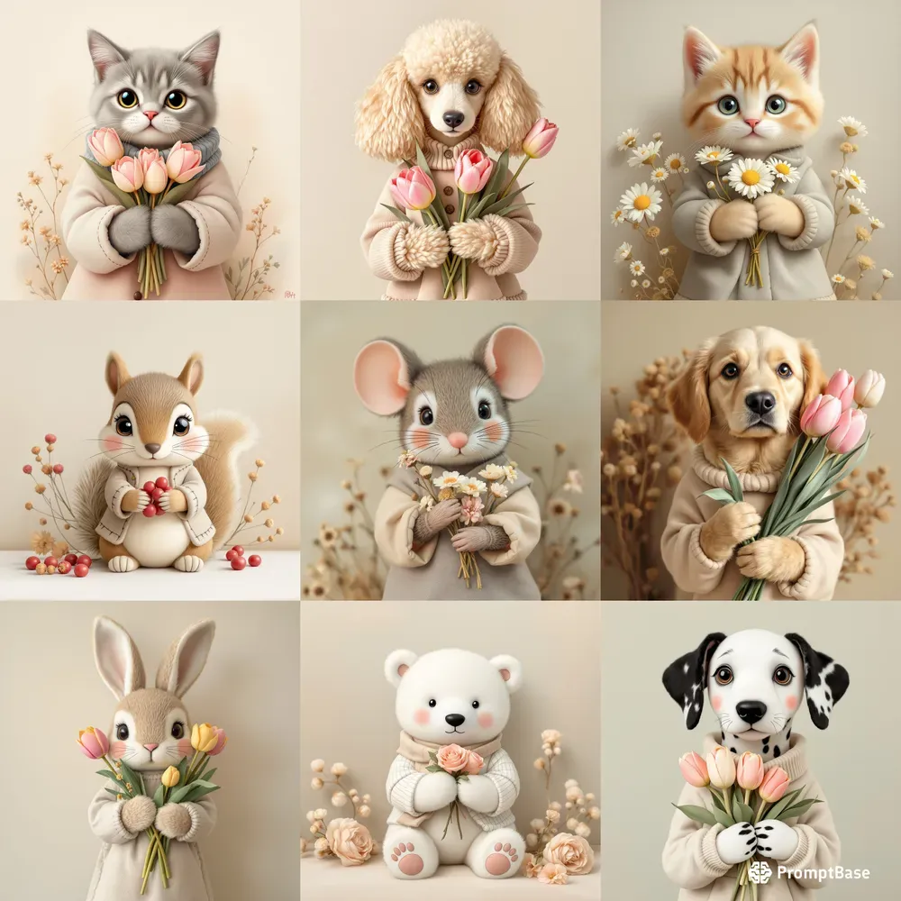 Cute Animal Cozy Illustrations