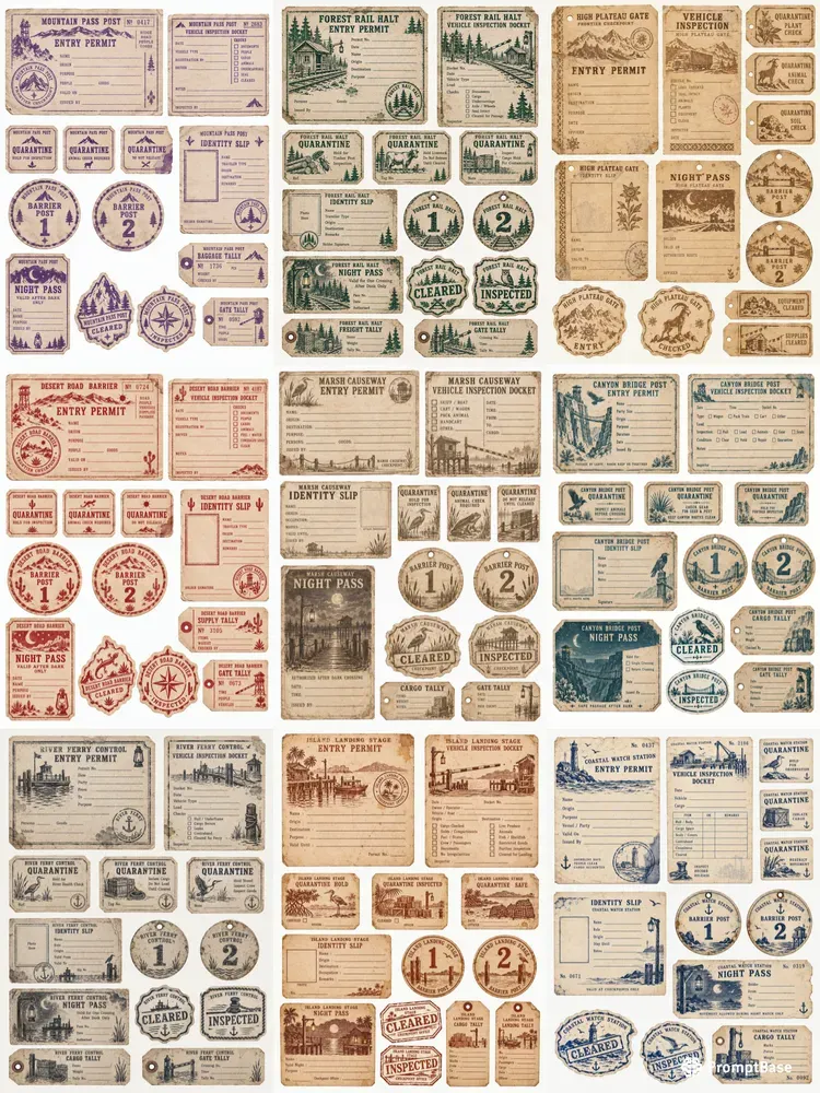 Border Checkpoint Ephemera Sheets