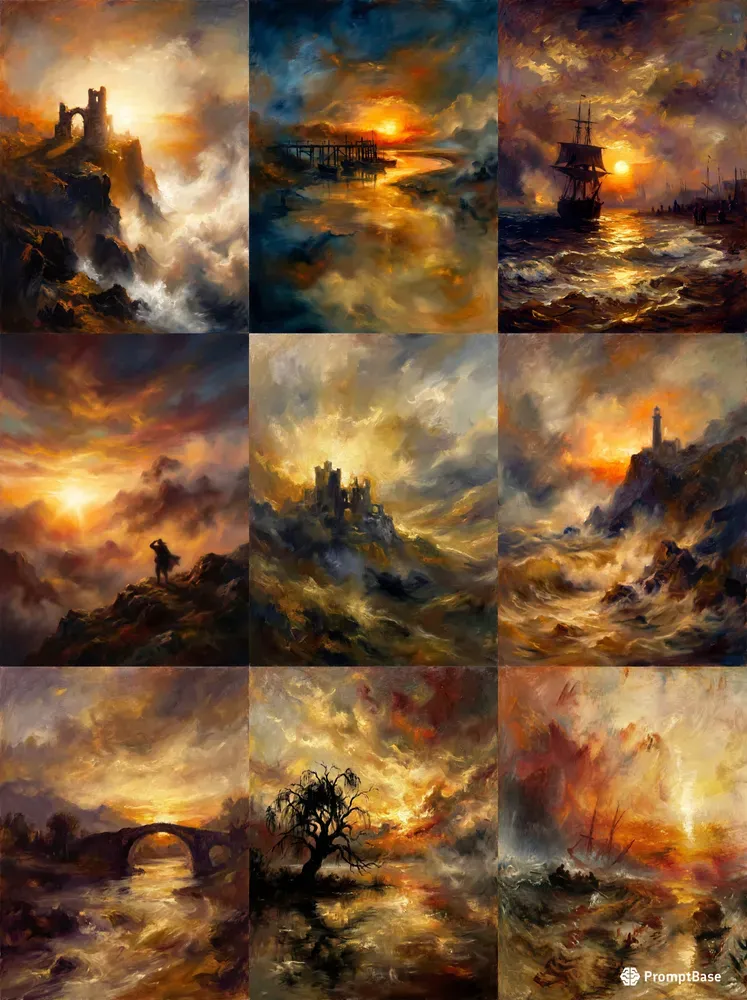 Golden Turner Style Oil Paintings