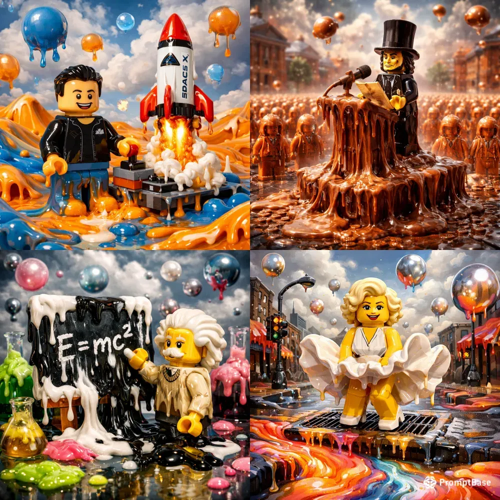 Melting Surreal Lego Celebrities