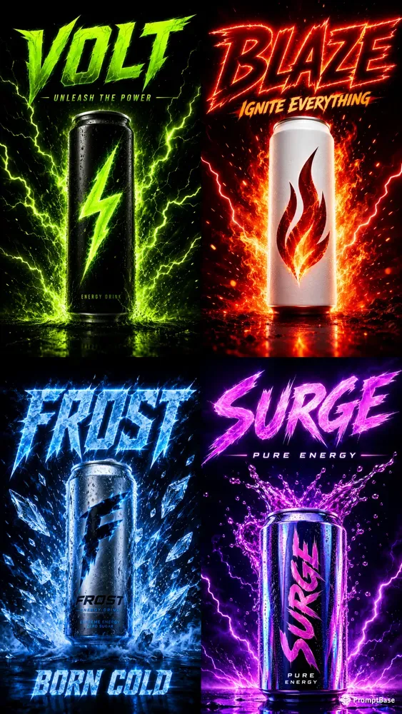 Energy Drink Brand Poster Neons