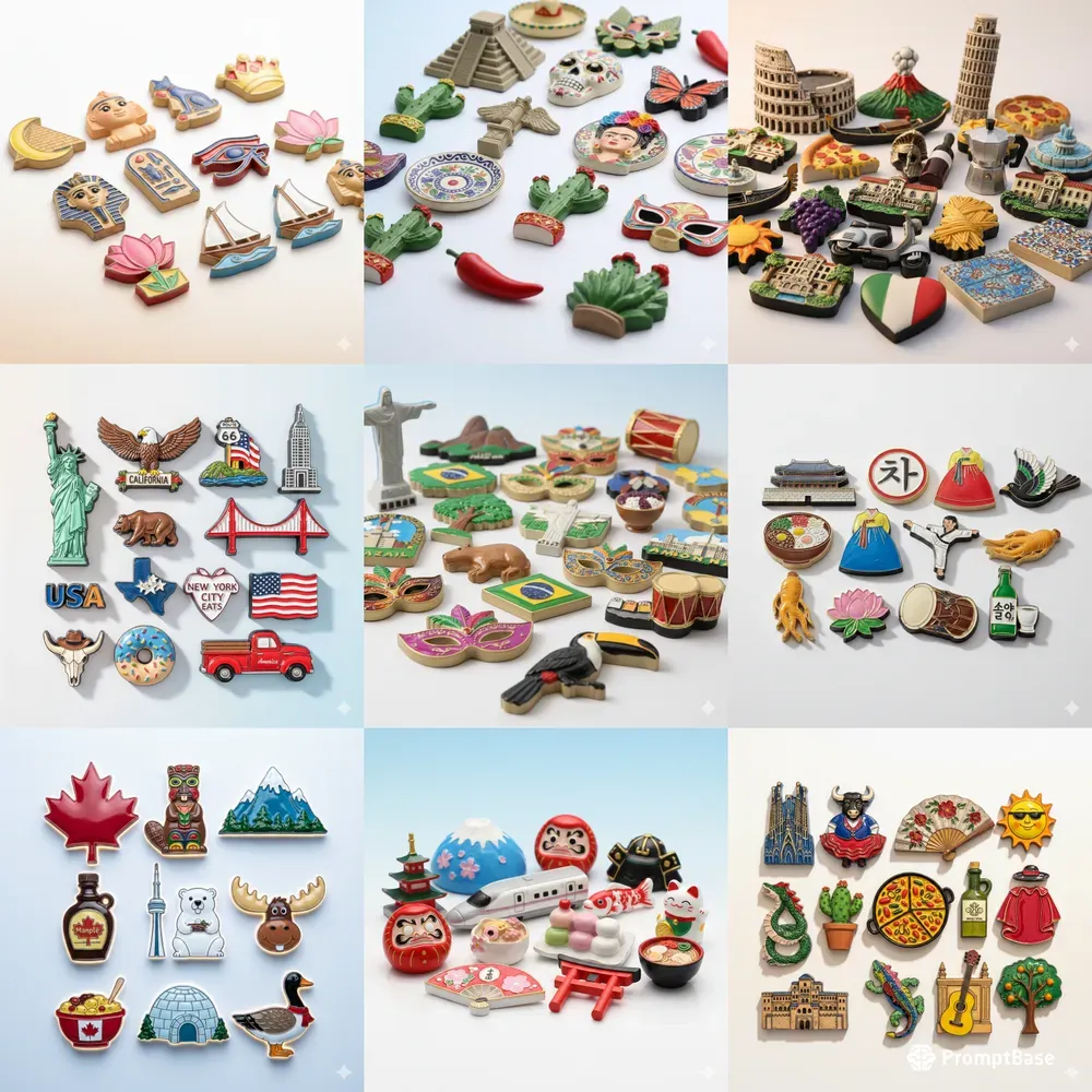 Cute Travel Icon Magnet Sets
