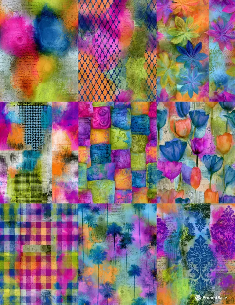 Vibrant Electric Watercolor Seamlesses