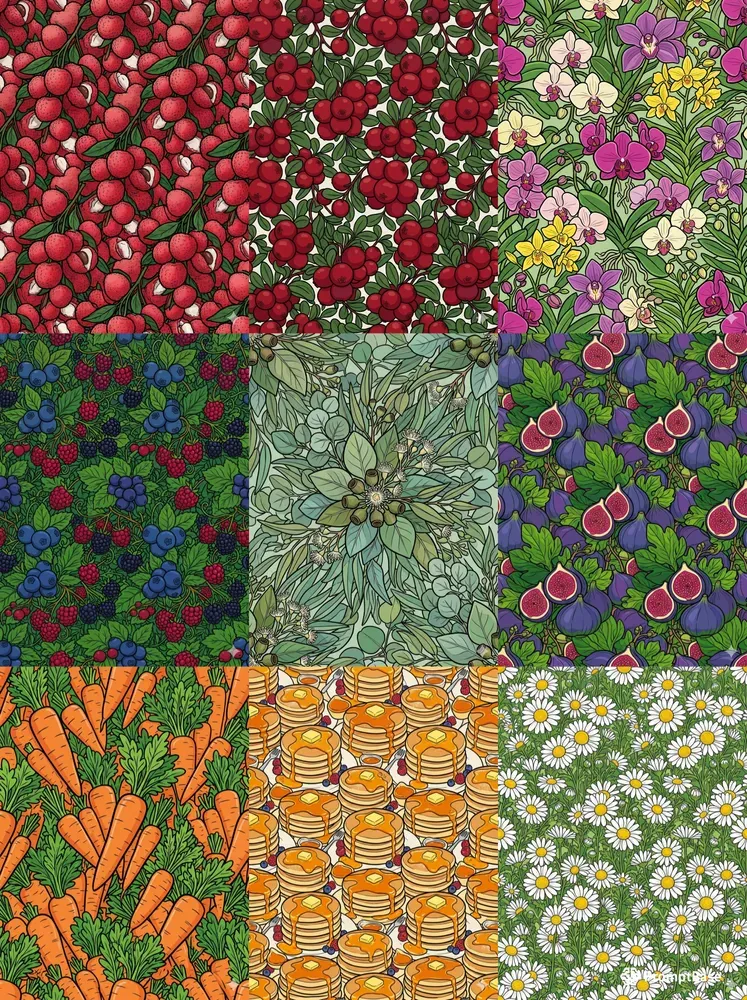 Ligne Claire Comic Seamless Patterns