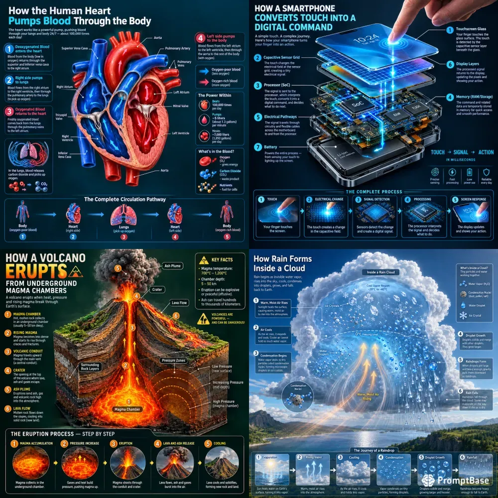 3D Science Process Infographics