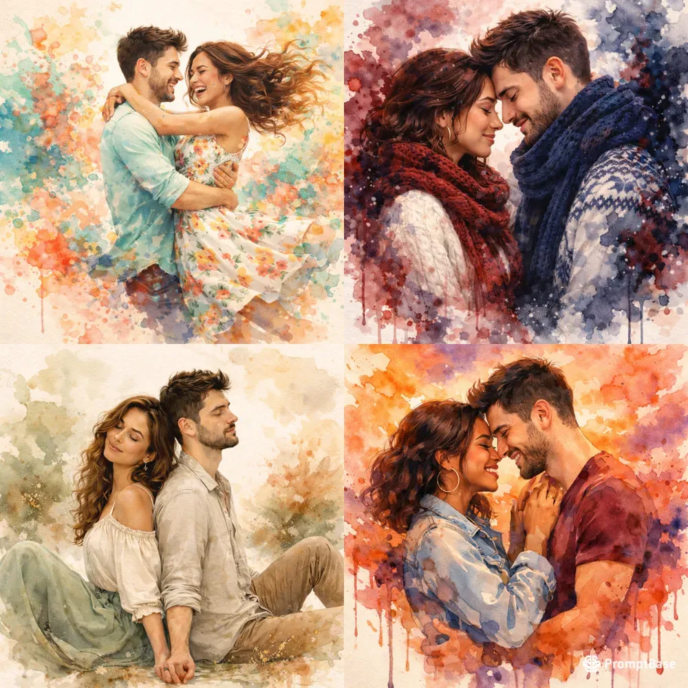 Eternal Love Cinematic Watercolor Couples