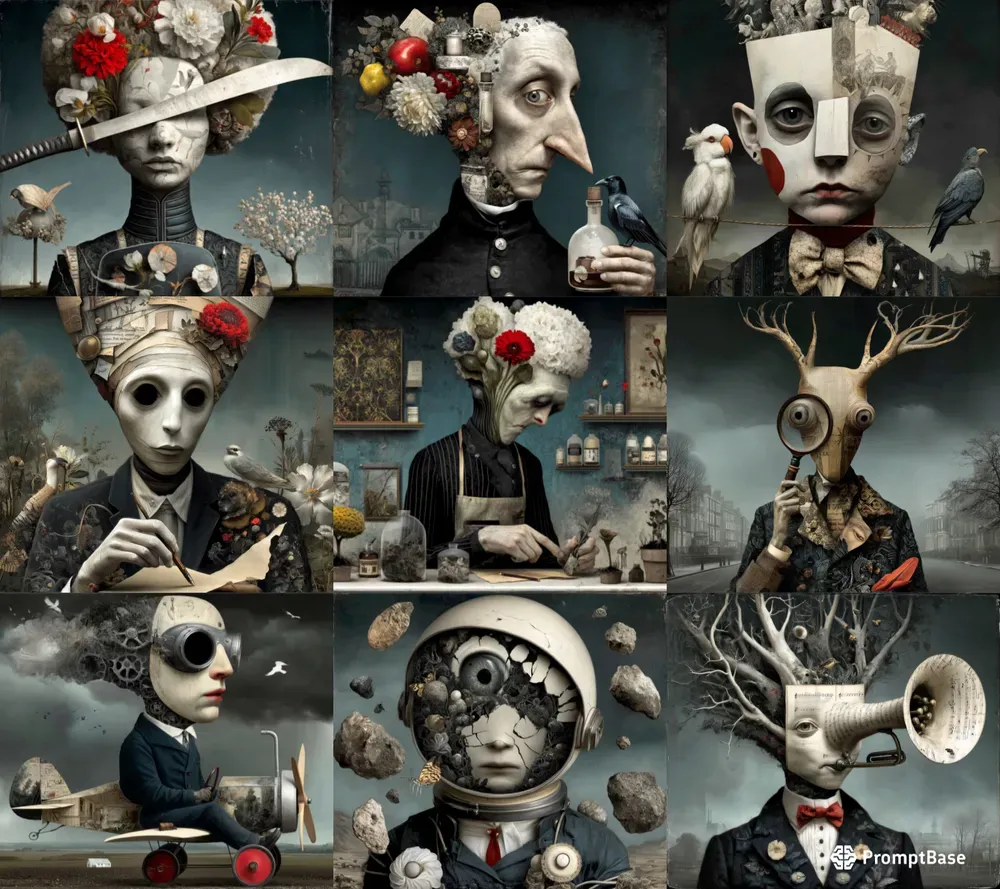 Dark Whimsical Objecthead Avatars