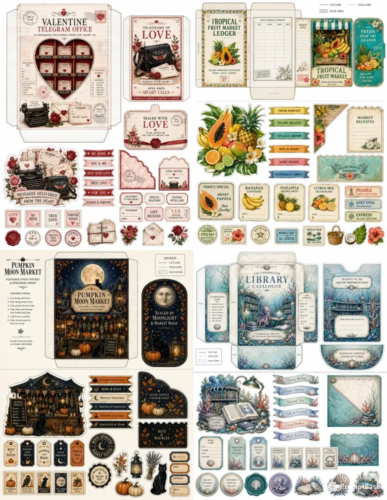 Foldable Folio Pocket Junk Journals