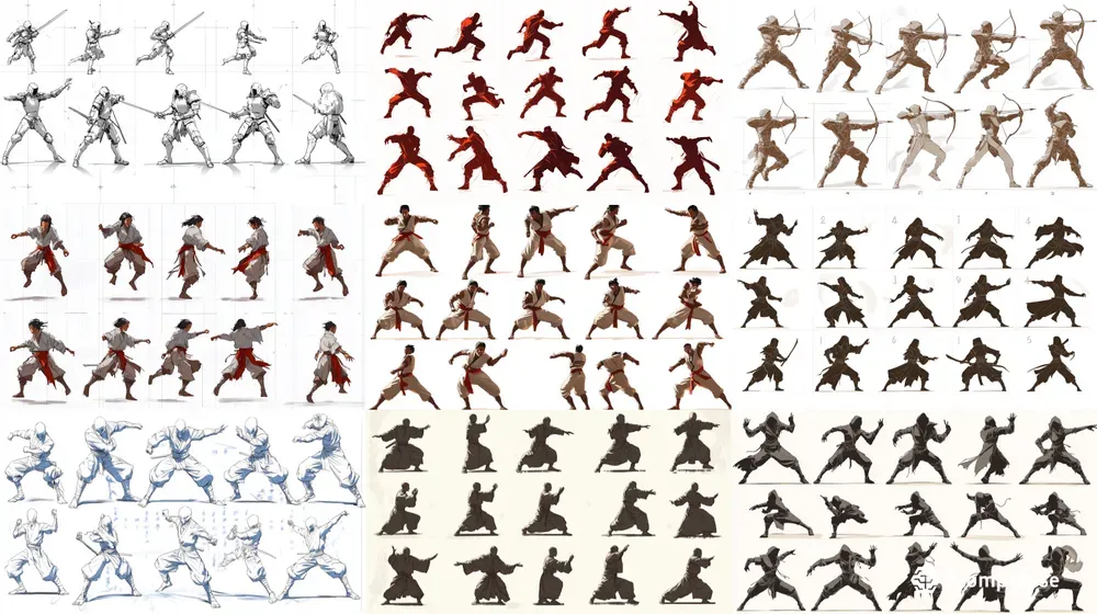 Dynamic Action Pose Reference Sheets