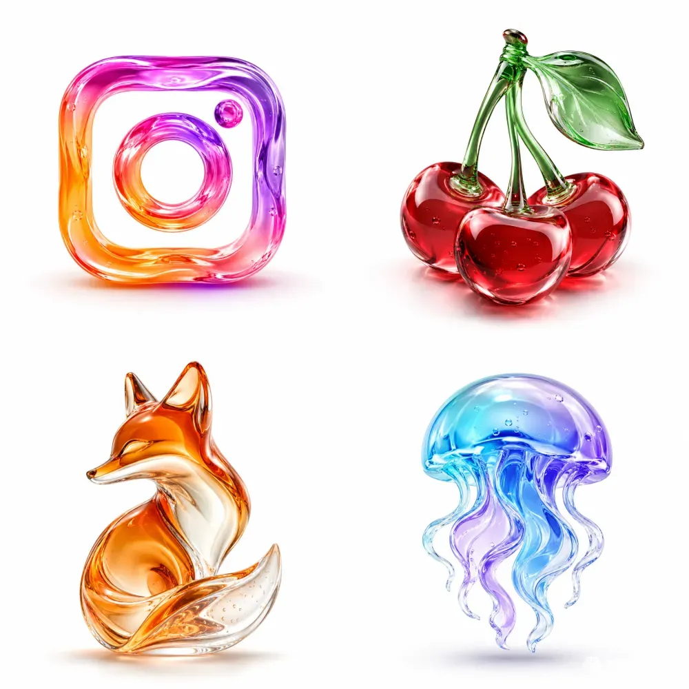 Premium Liquid Glass 3D Logo Generator