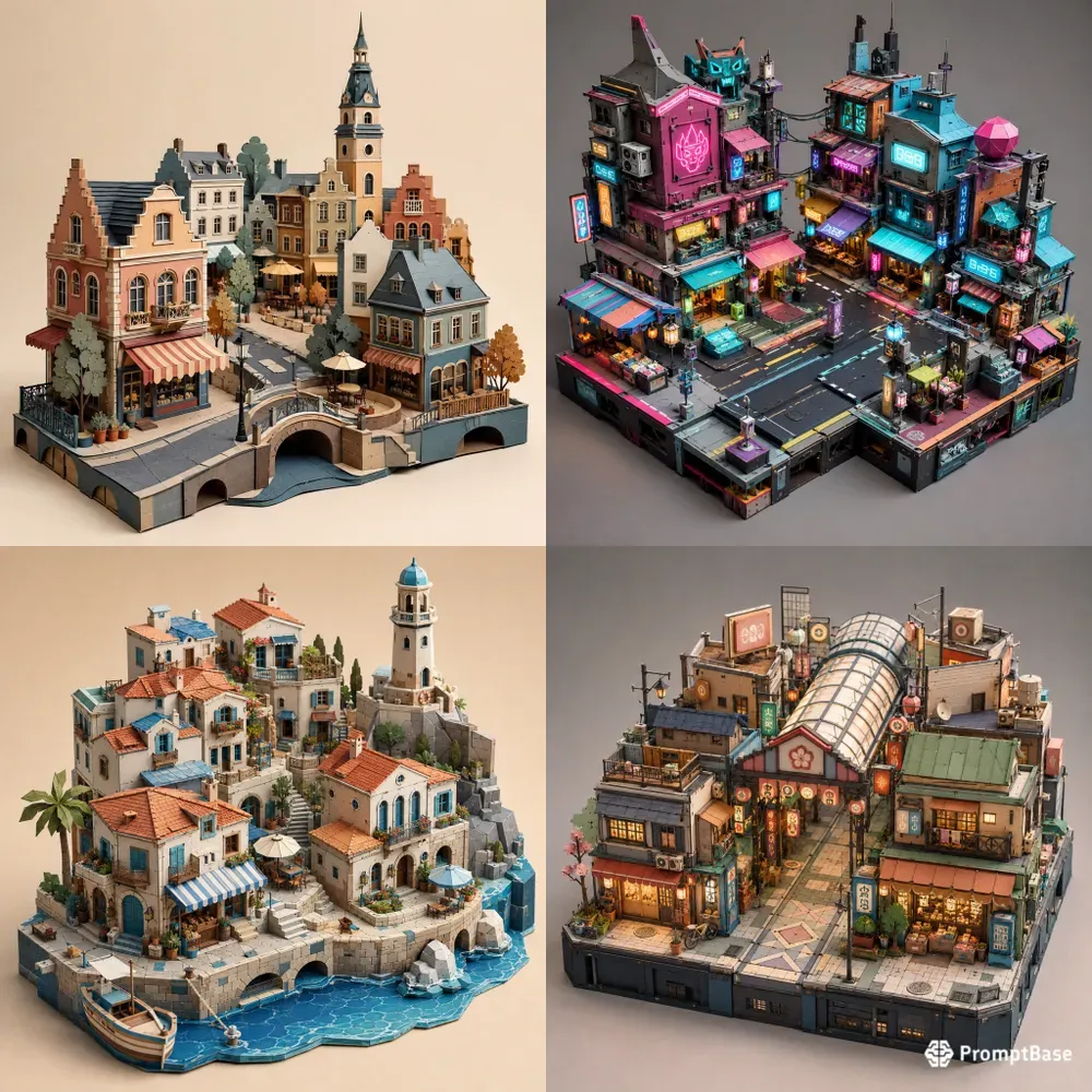 Modular Streetscape Papercraft Kits