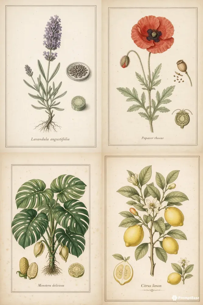 Vintage Botanical Wall Art Prints