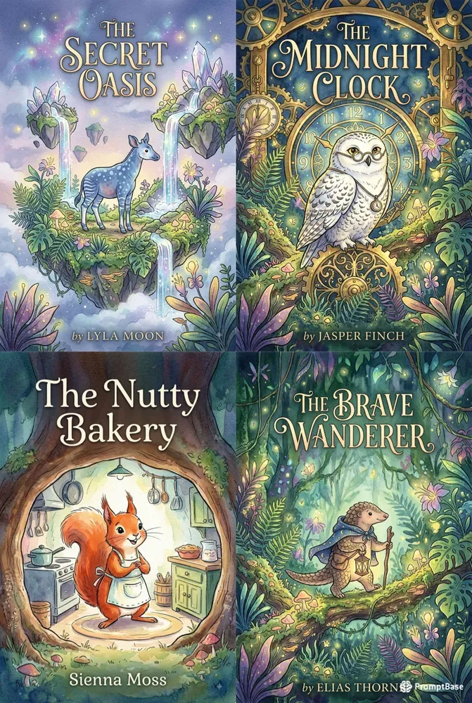 Whimsical Watercolor Story Book Covers