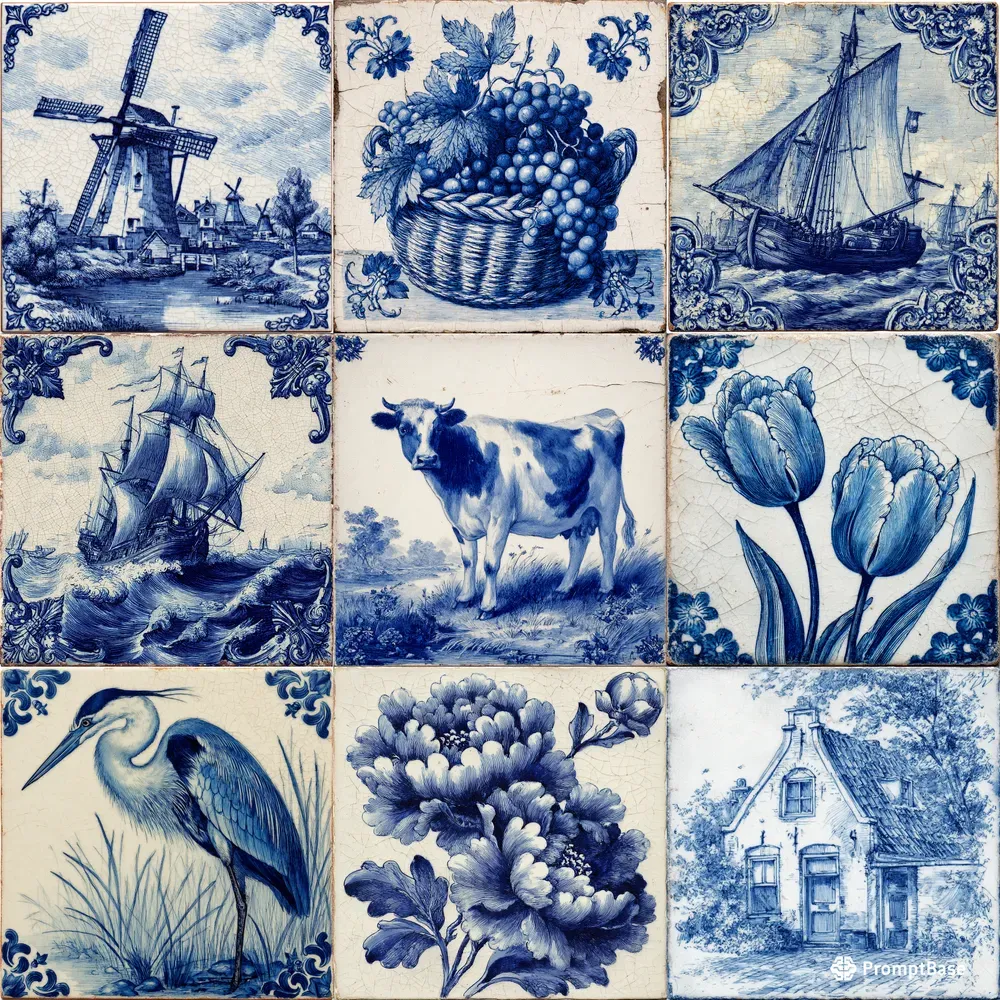 Delft Blue Ceramic Tile Designs
