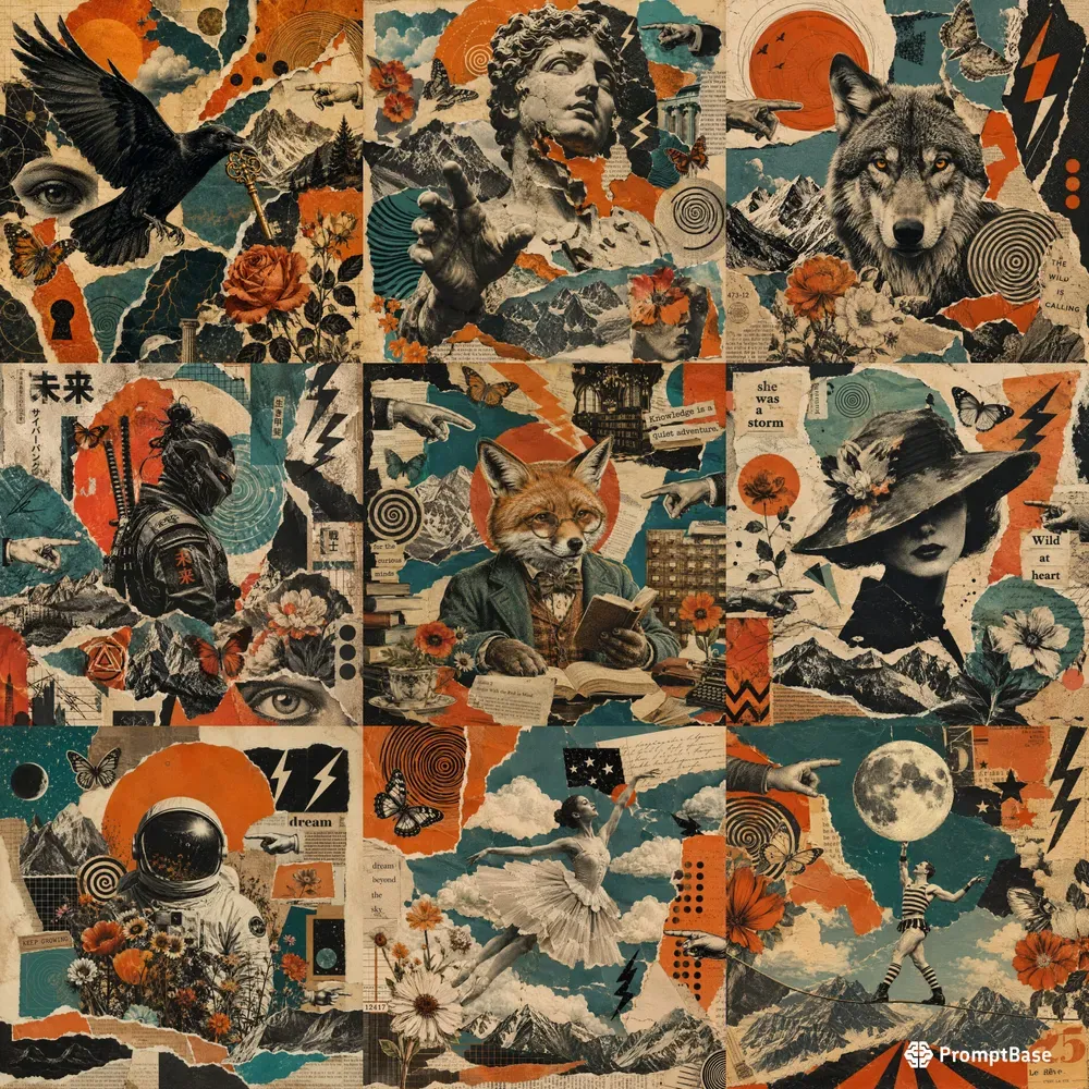 Vintage Torn Paper Collage Generator