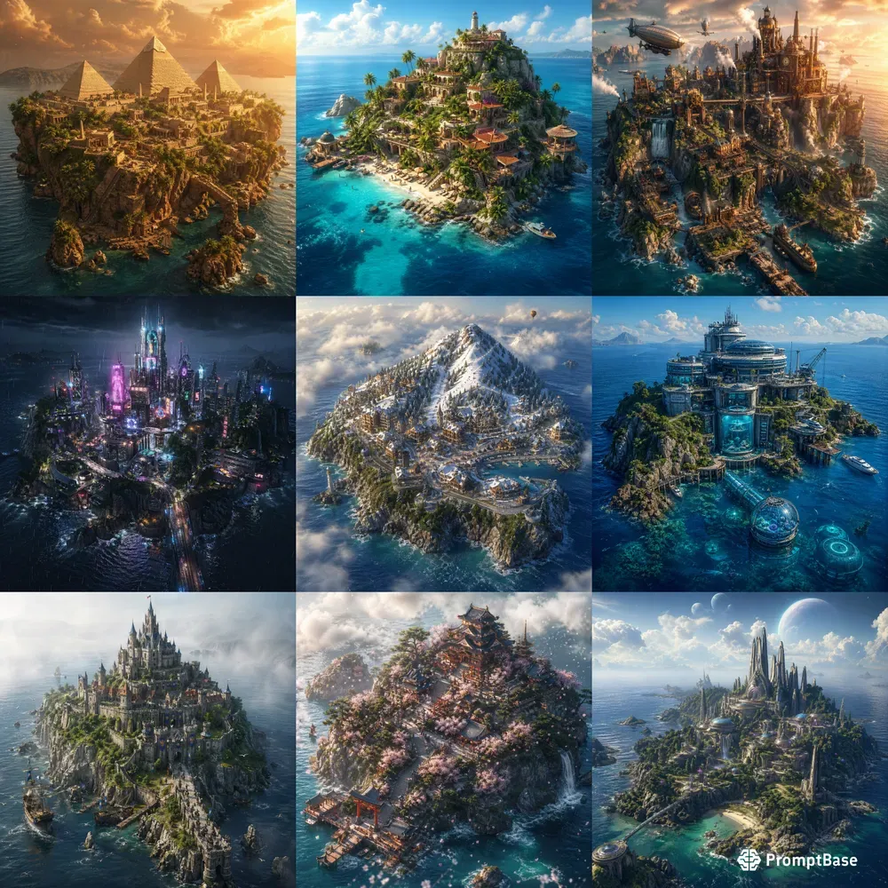 Miniature Landmark Island Worlds