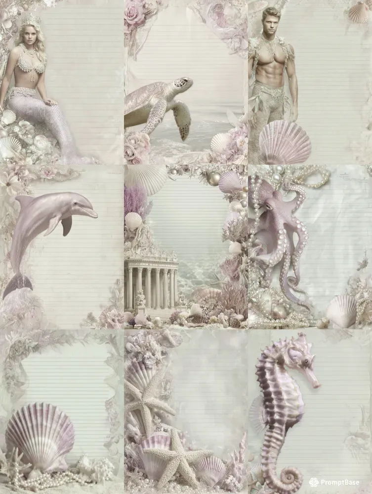 Mothers Day Mermaid Plain Papers