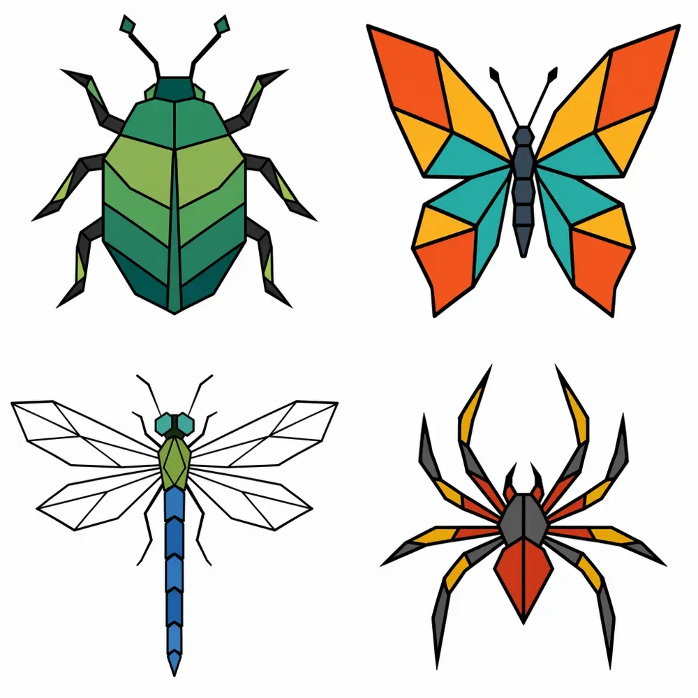 Geometric Vector Insect Icons