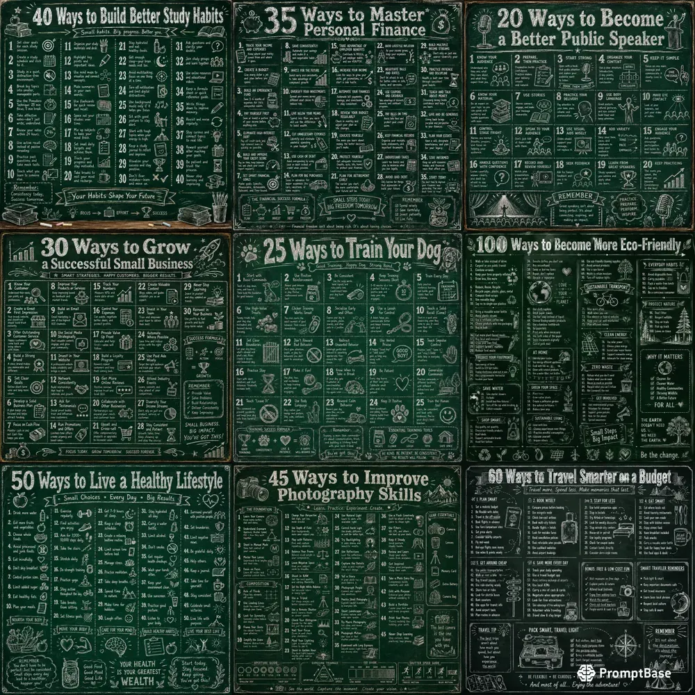 Vintage Chalkboard Infographic Kits