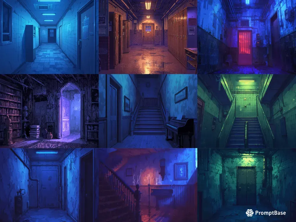 1990s Horror Sound Novel Backgrounds