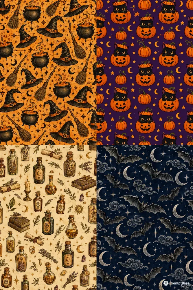Halloween Seamless Pattern Designs