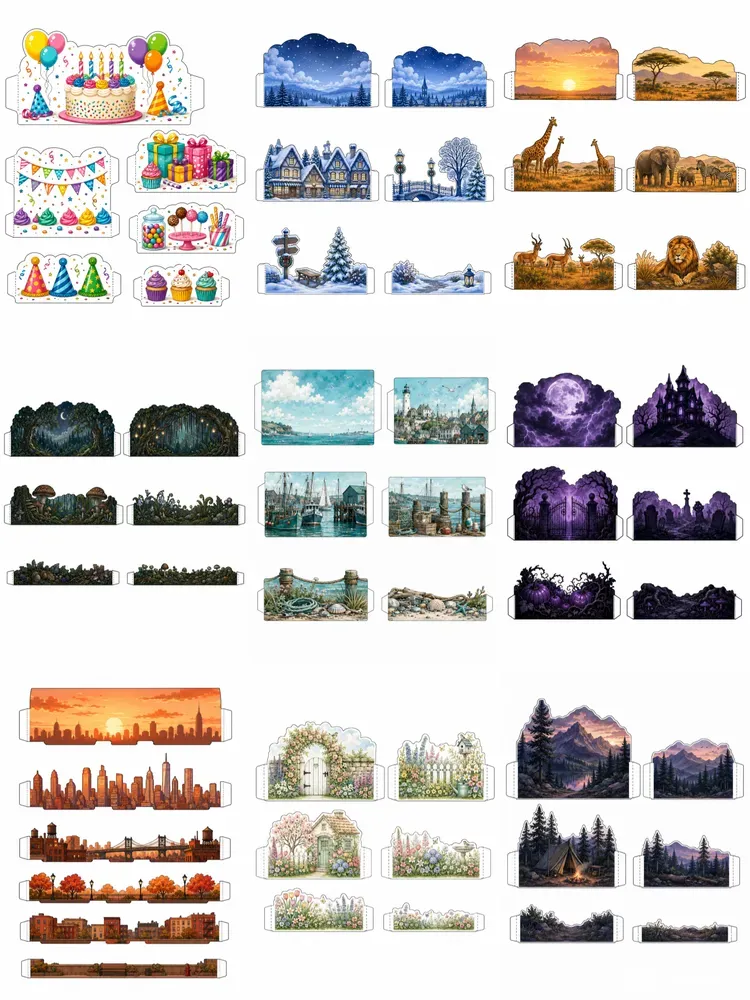Pop Up Card Cutout Sheets
