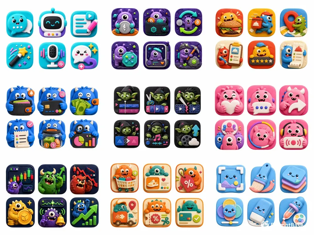 Cute App Mobile Icon Sets