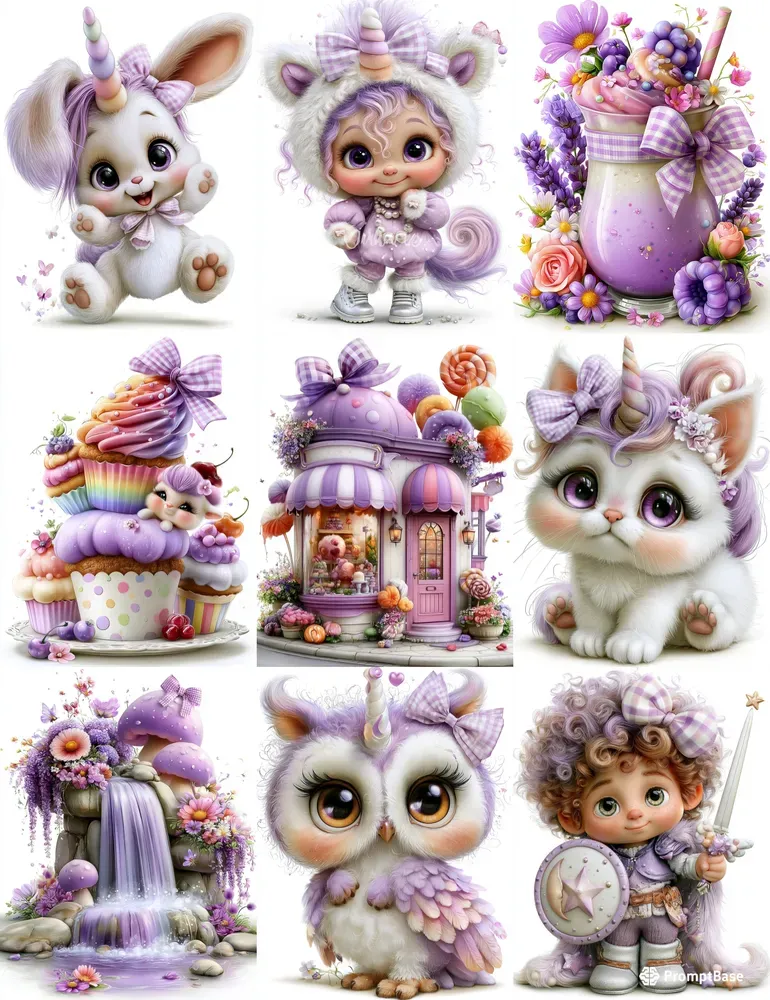 Whimsical Unicorn Girl Clipart