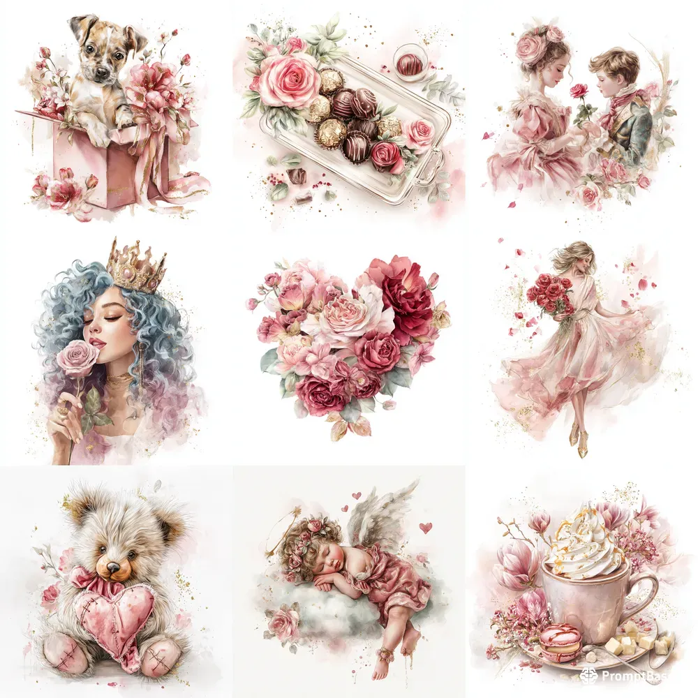 Love Valentine Romantic Cliparts Packs