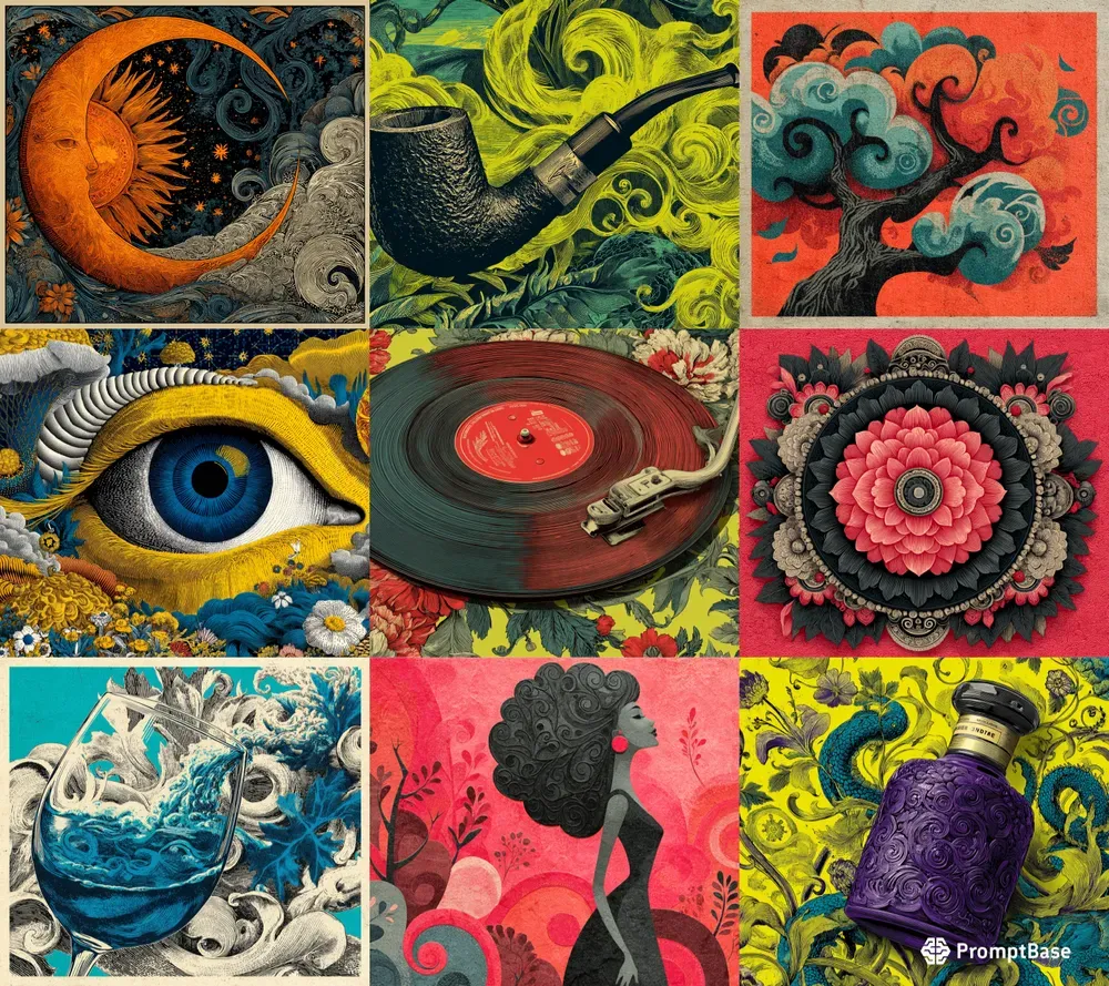 Retro Psychedelic Swirl Poster Art