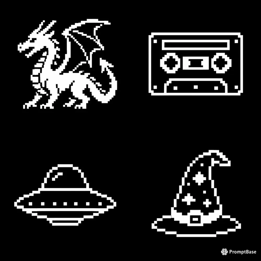 Retro 1bit Pixel Icon Generator