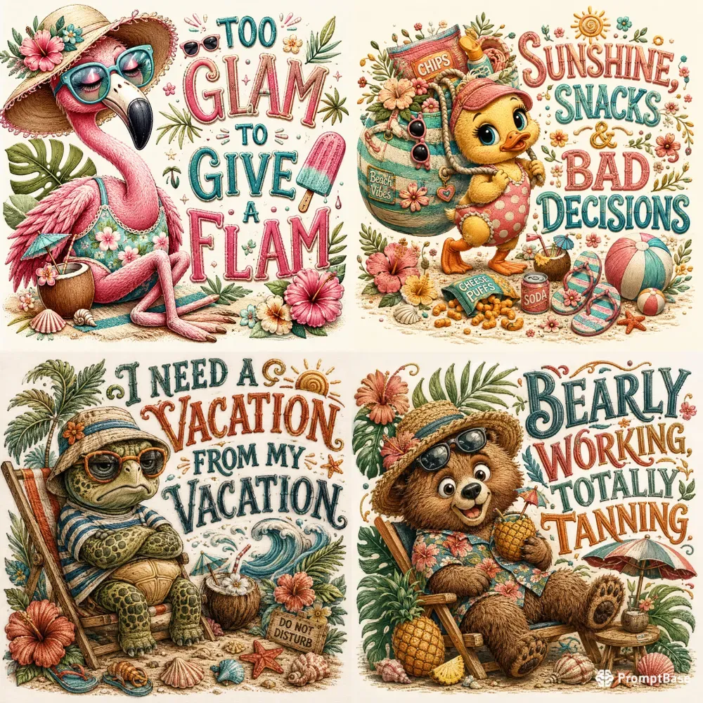 Cozy Handdrawn Summer Characters
