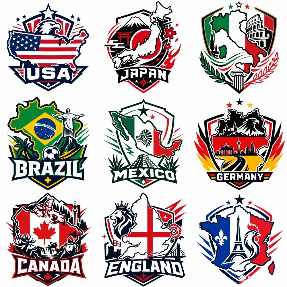 Country Flag Map Logos