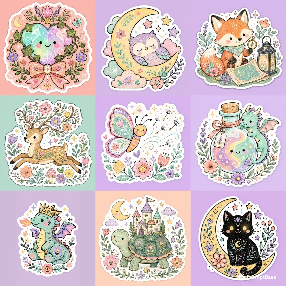 Crayon Folk Sticker Art
