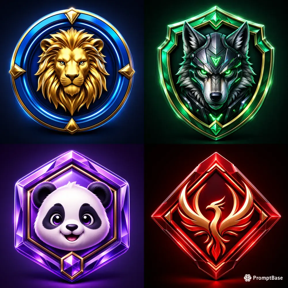 Futuristic Success Badge Icons Packs