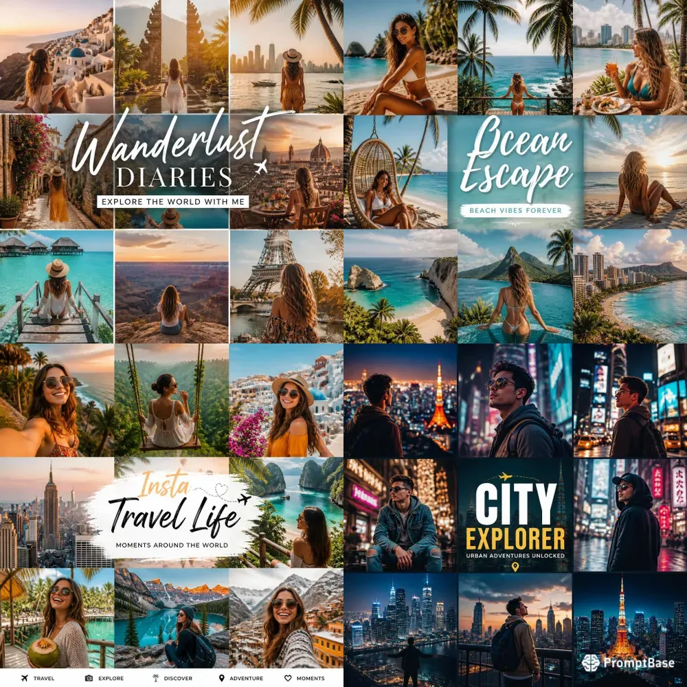 Insta Travel Blogger Collages