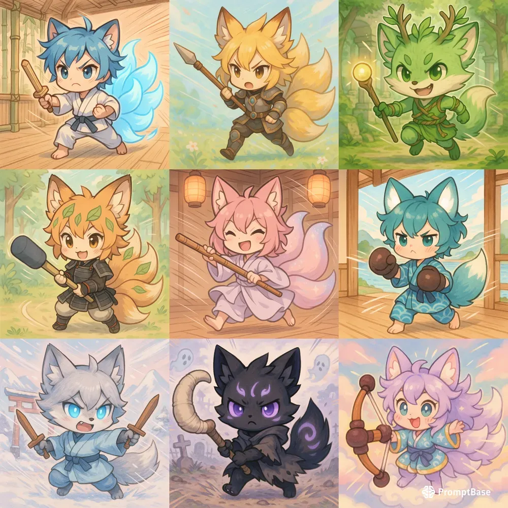 Chibi Kitsune Hybrids Training