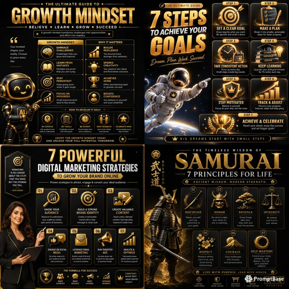 Premium Gold Infographics