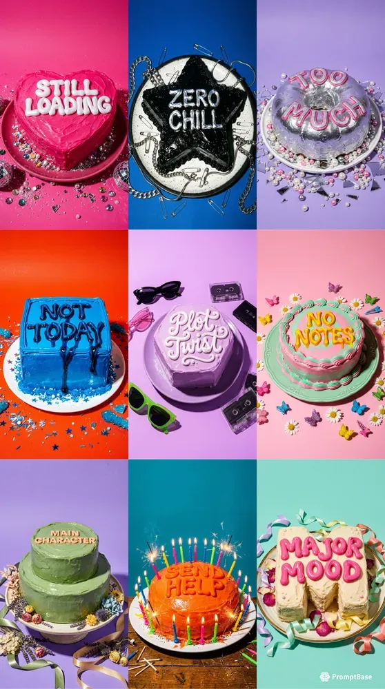Y2k Ironic Statement Cake Posters