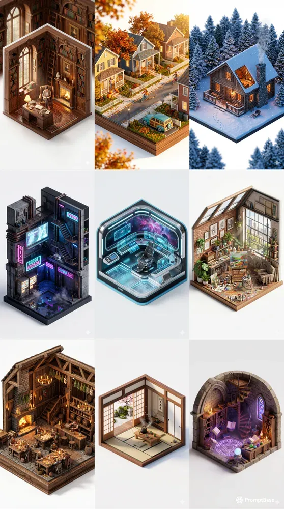 Isometric 3D Dioramas