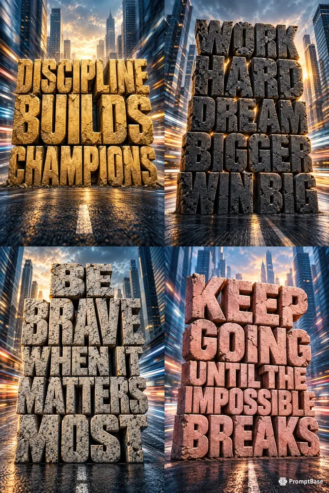 3D Stone Motivation Posters
