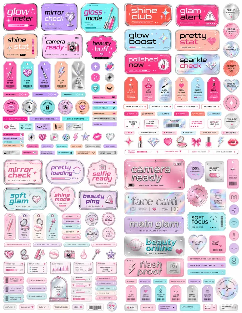 Glossy Beauty Scrap Sheets
