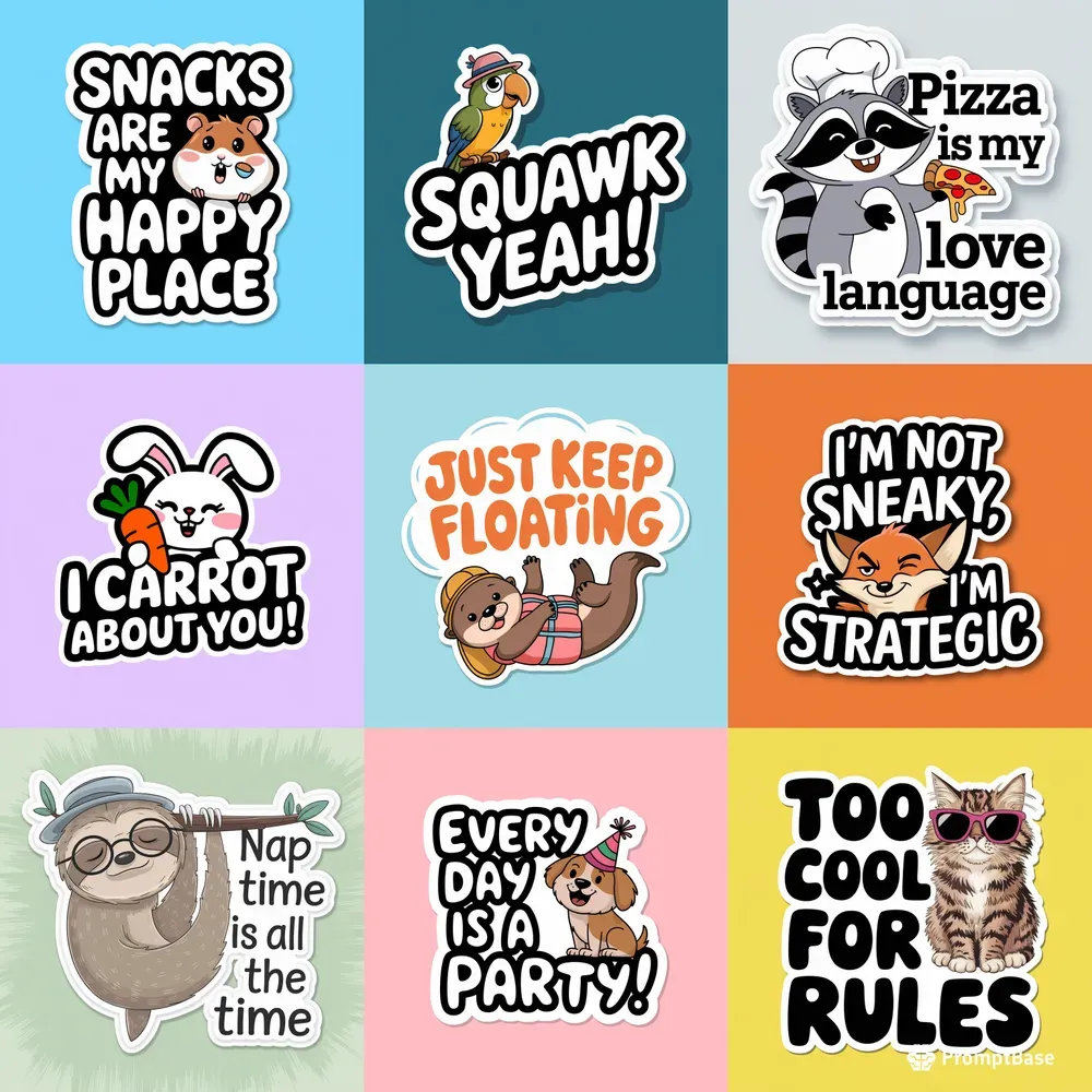 Cute Changeable Text Stickers